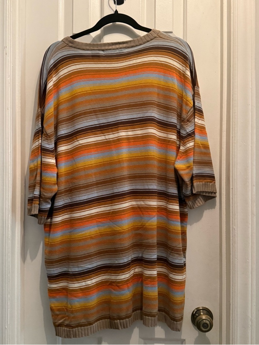 Vintage Y2K ENYCE XXXL Pastel Stripe Knit Sweater Short Sleeve Streetwear - Picture 8 of 8